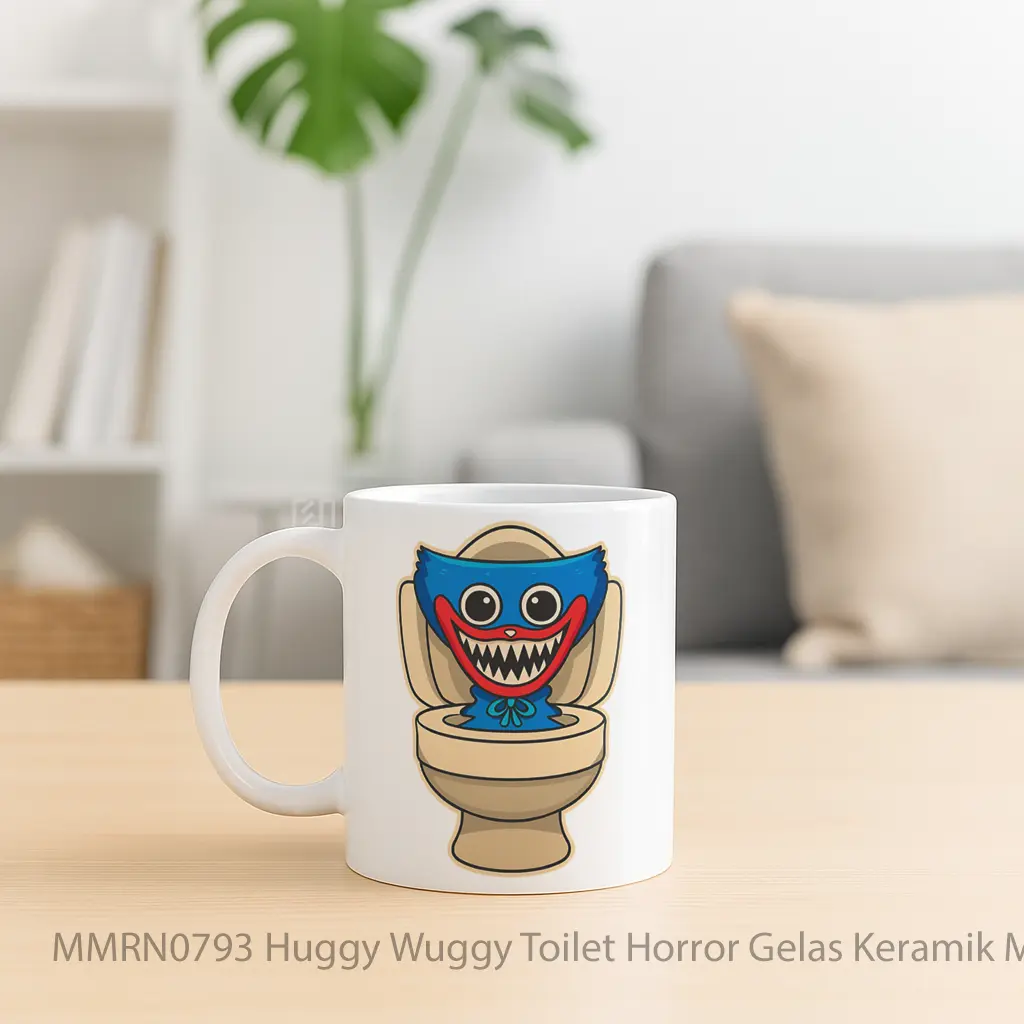 Huggy Wuggy Toilet Horror Gelas Keramik Mug - Sudut 2
