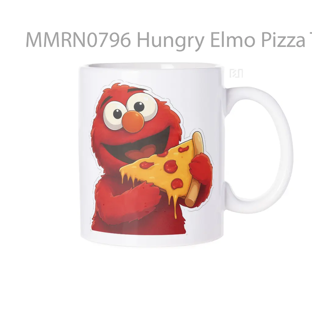 Hungry Elmo Pizza Time Gelas Keramik Mug