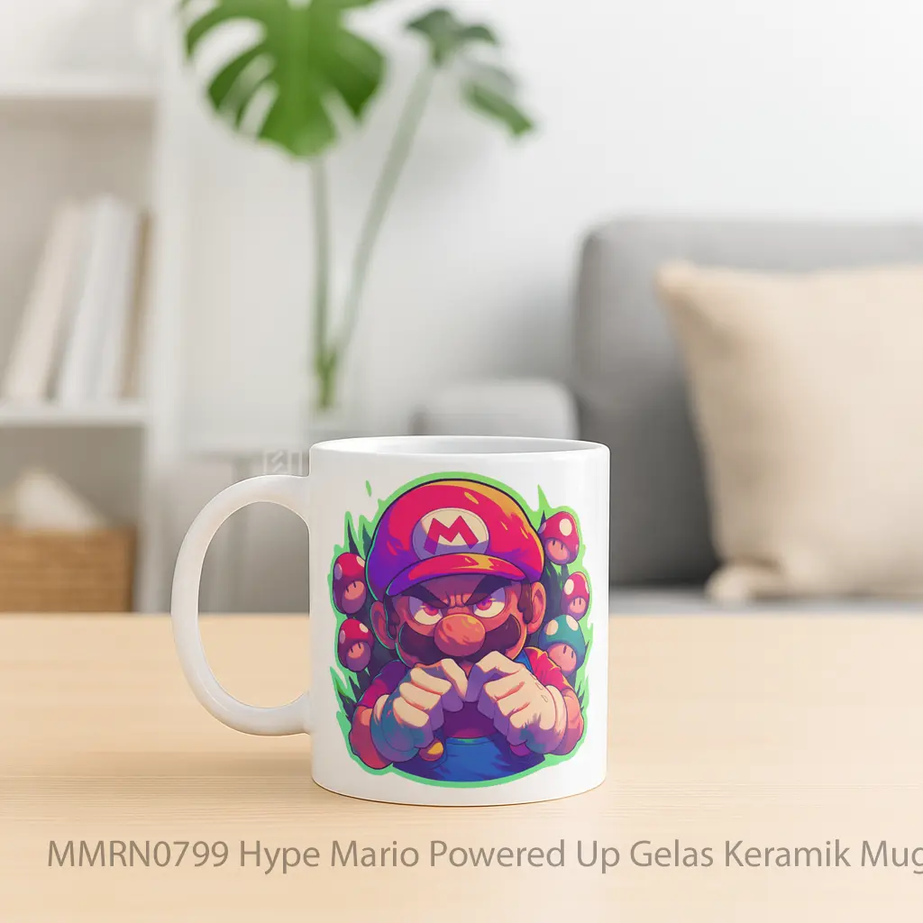 Hype Mario Powered Up Gelas Keramik Mug - Sudut 2