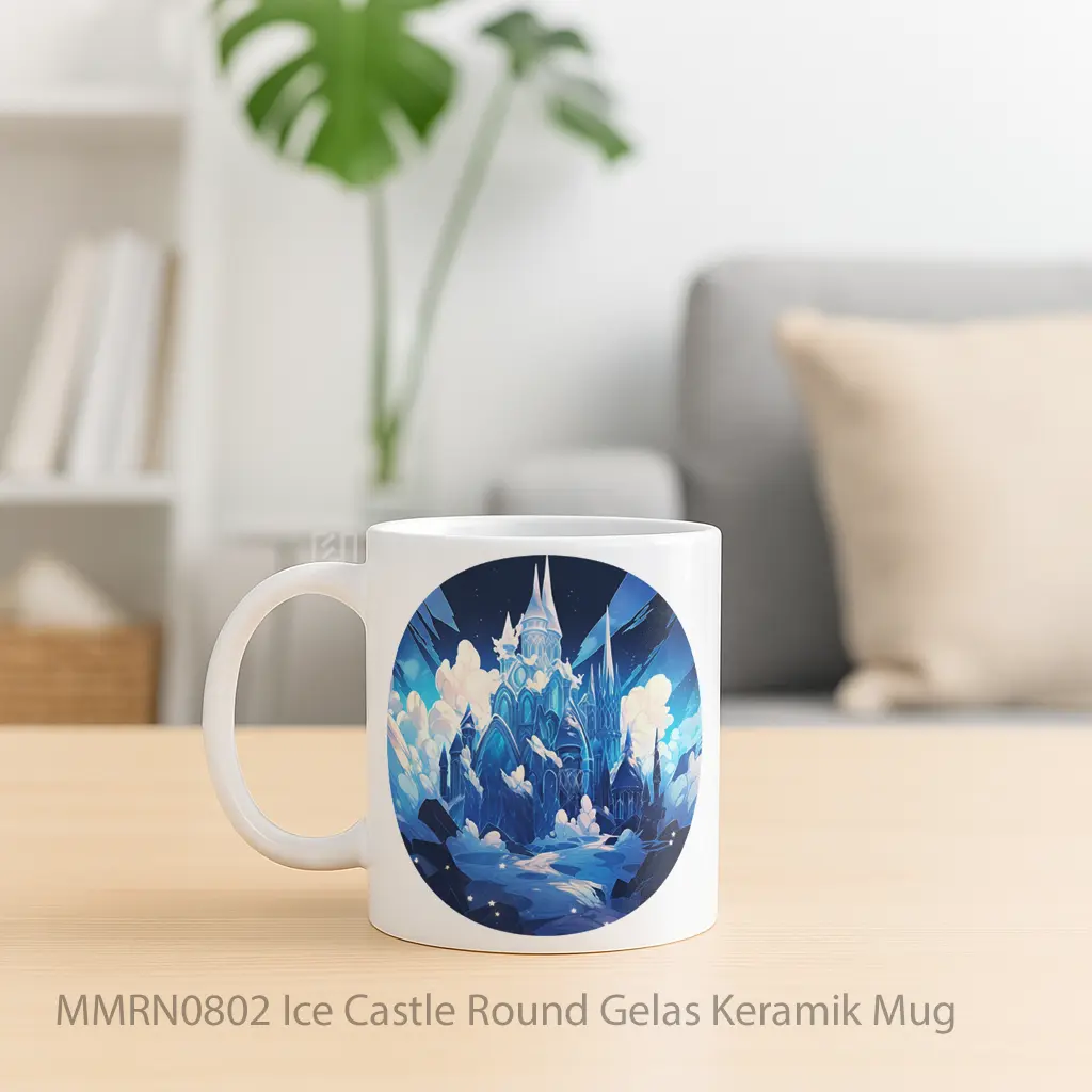 Ice Castle Round Gelas Keramik Mug - Sudut 2