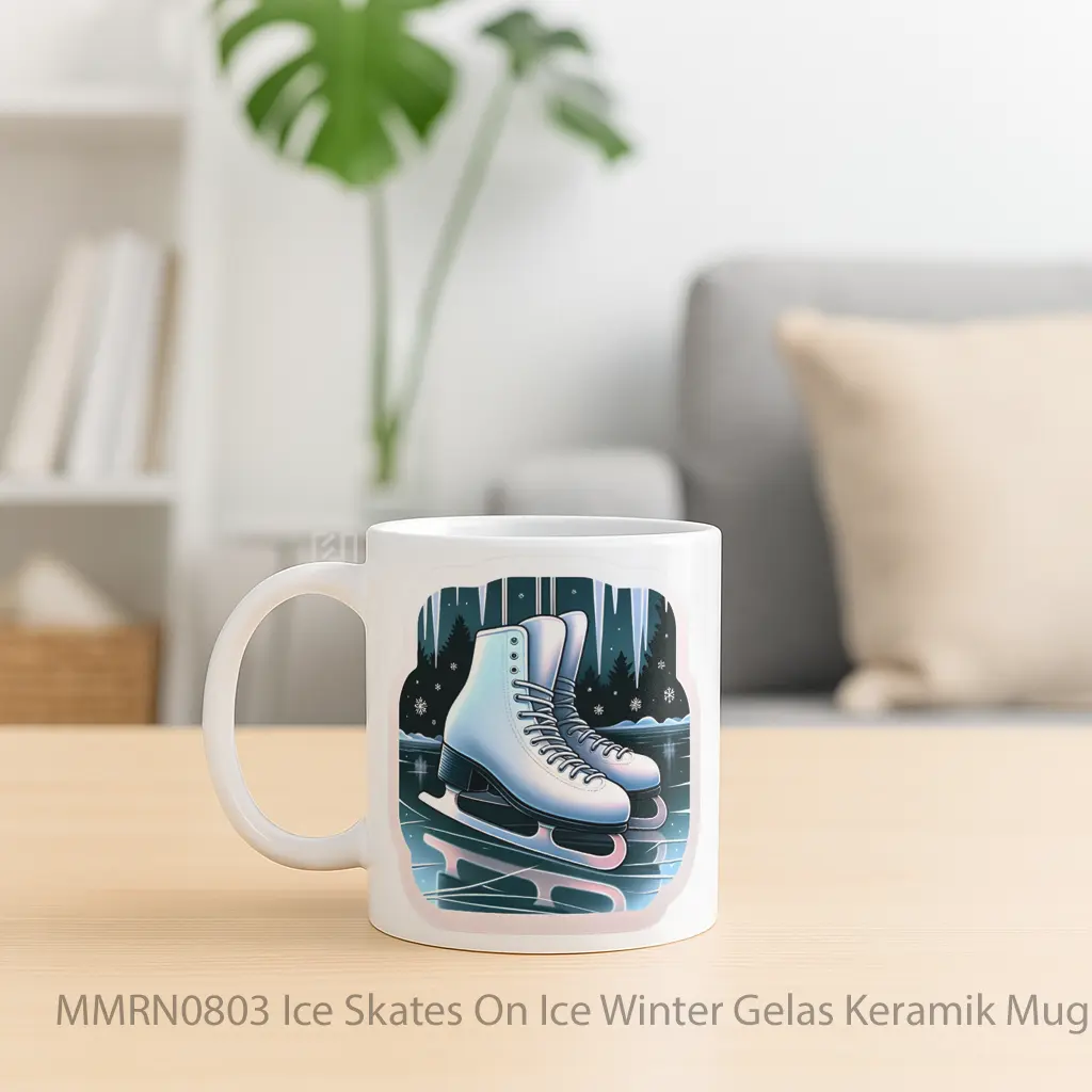 Ice Skates On Ice Winter Gelas Keramik Mug - Sudut 2
