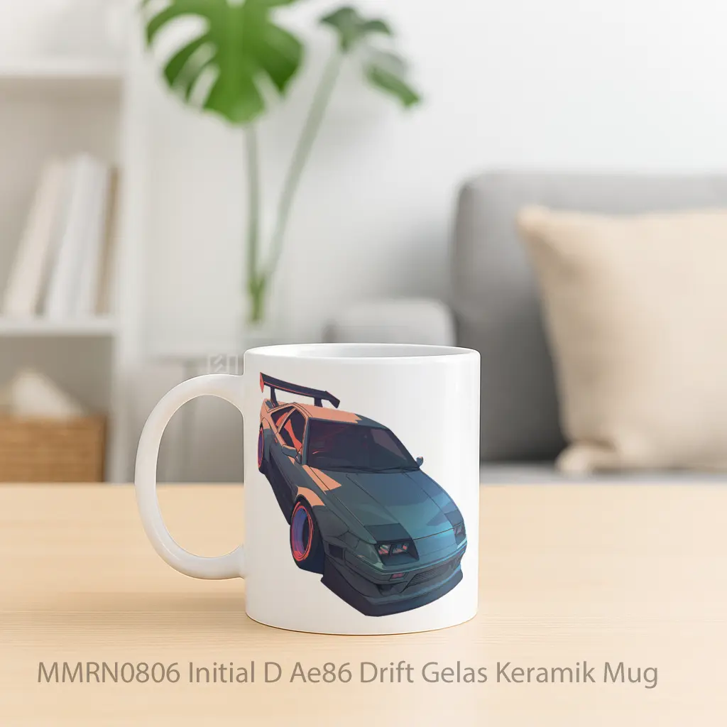 Initial D Ae86 Drift Gelas Keramik Mug - Sudut 2