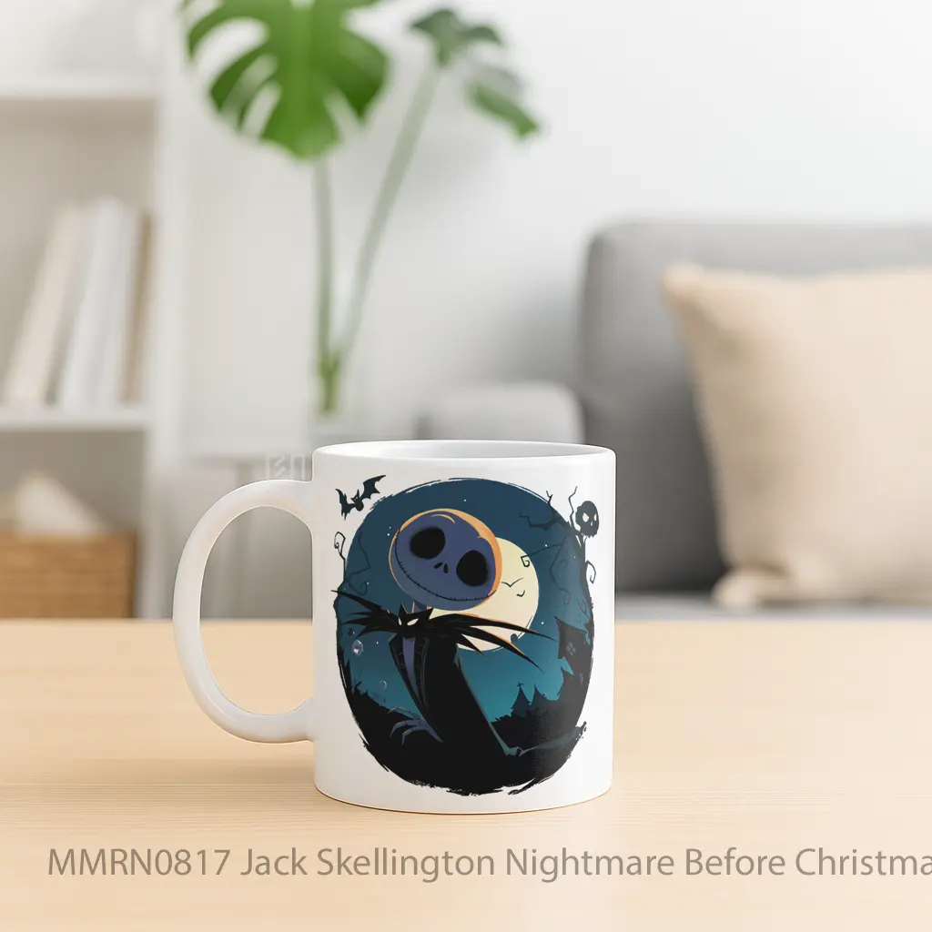 Jack Skellington Nightmare Before Christmas Gelas Keramik Mug - Sudut 2