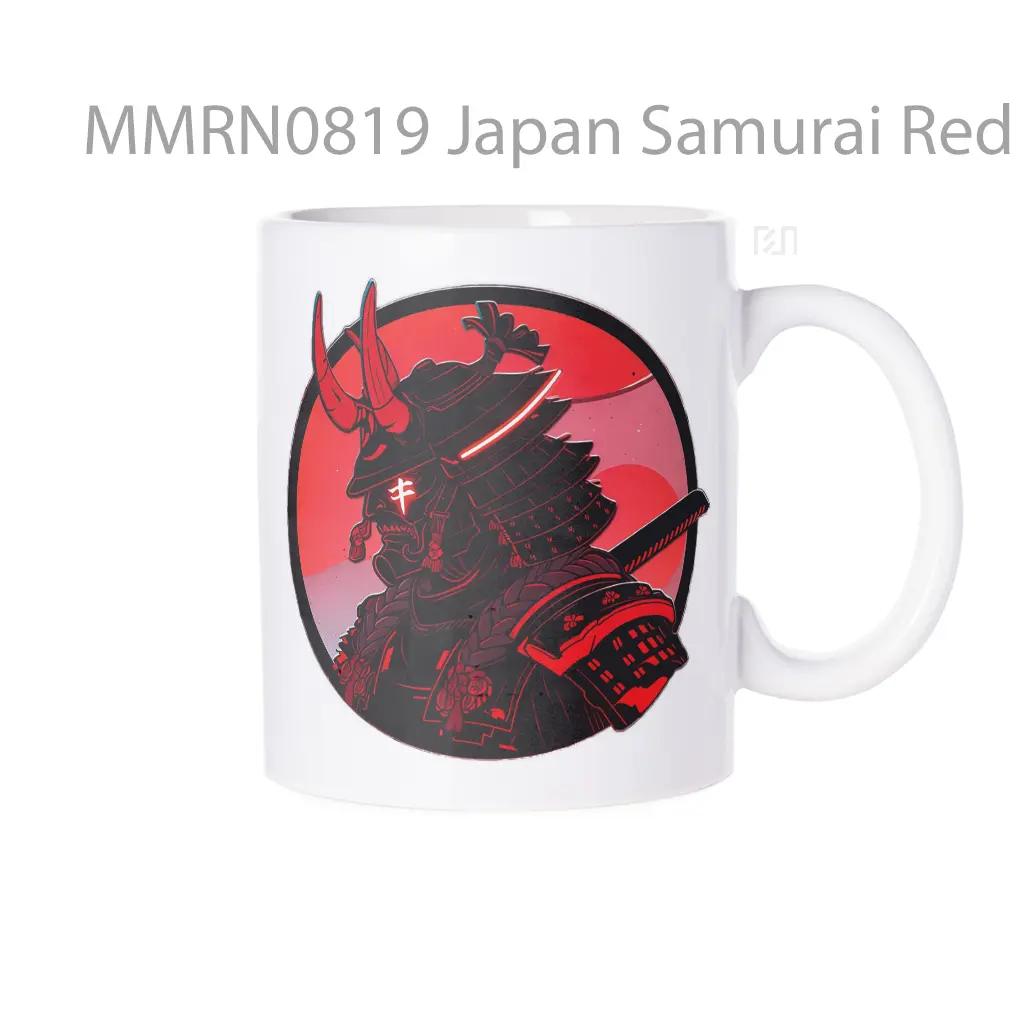 Japan Samurai Red Aesthetic Gelas Keramik Mug