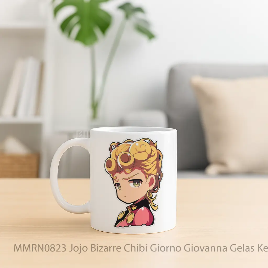 Jojo Bizarre Chibi Giorno Giovanna Gelas Keramik Mug - Sudut 2