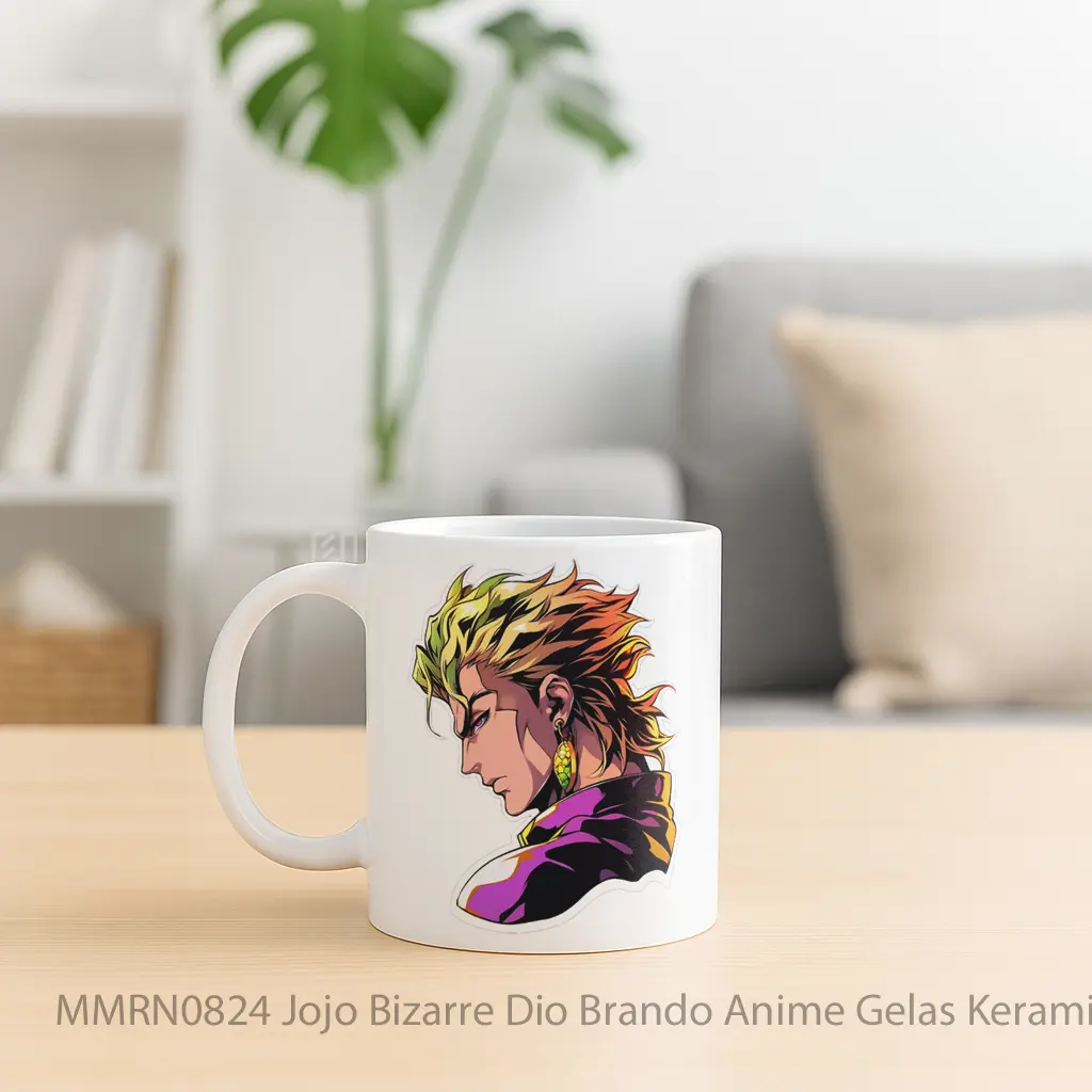 Jojo Bizarre Dio Brando Anime Gelas Keramik Mug - Sudut 2