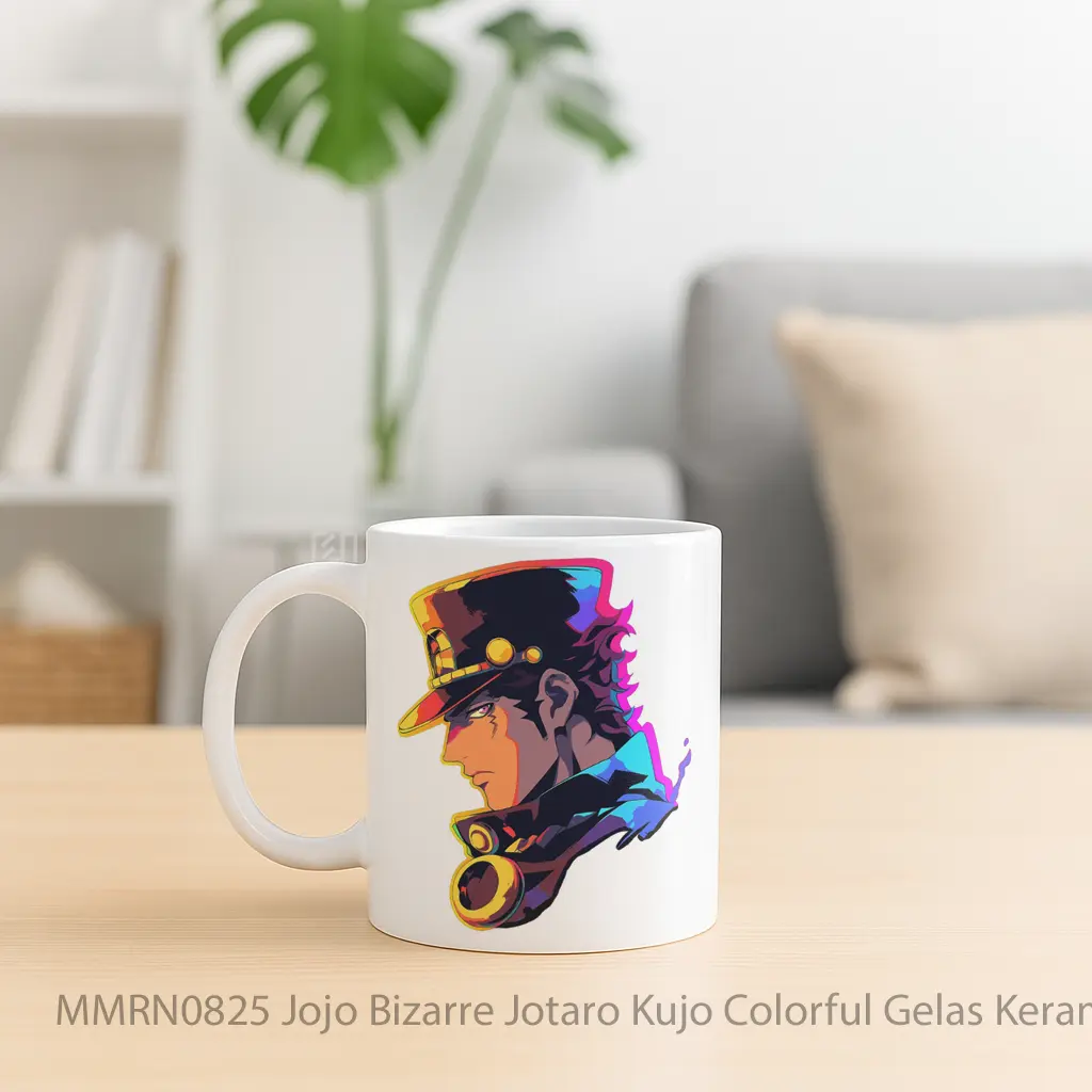 Jojo Bizarre Jotaro Kujo Colorful Gelas Keramik Mug - Sudut 2