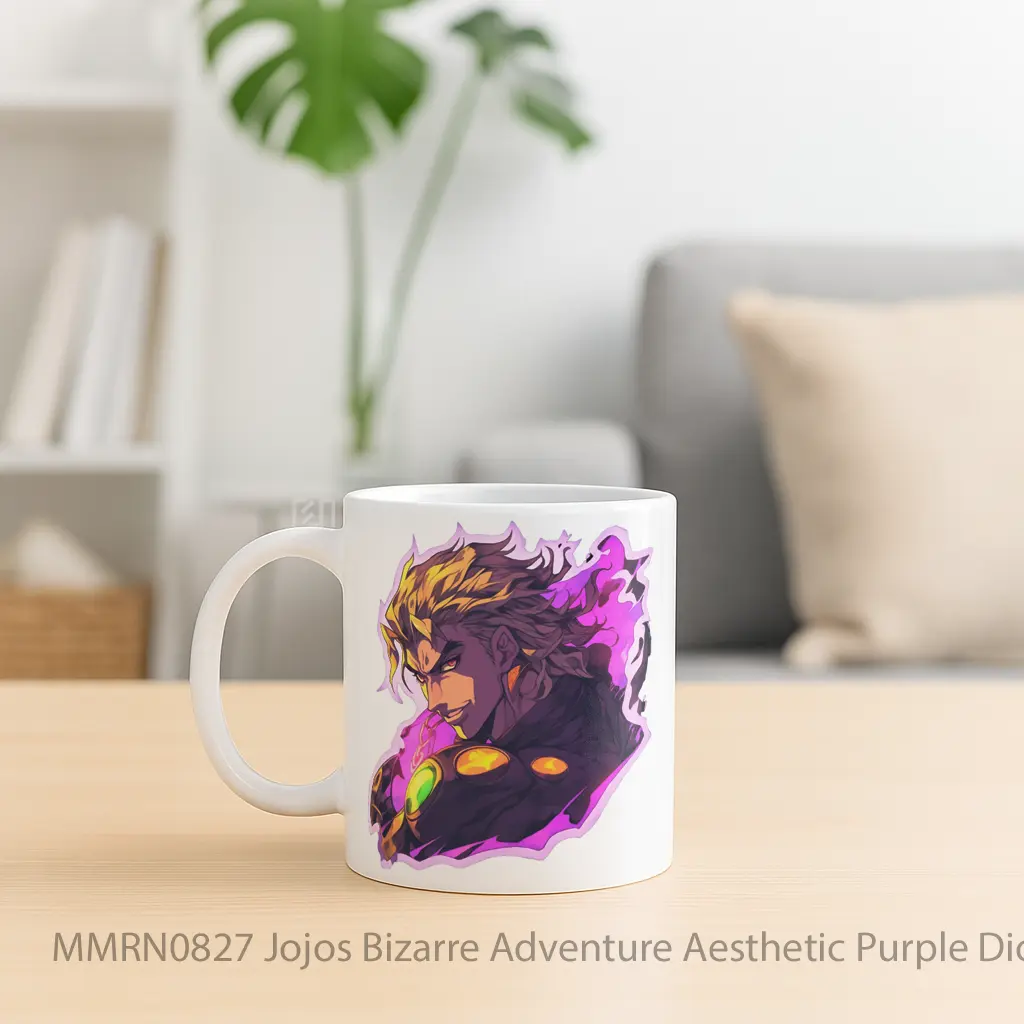 Jojos Bizarre Adventure Aesthetic Purple Dio Brando Gelas Keramik Mug - Sudut 2