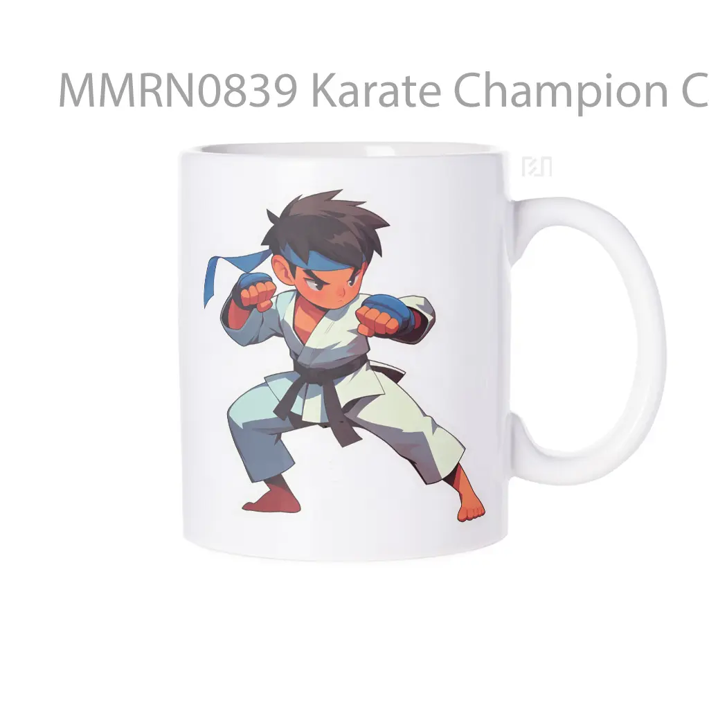 Karate Champion Chibi Style Gelas Keramik Mug