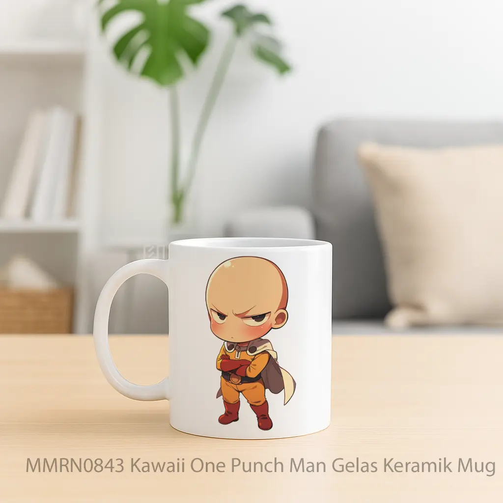 Kawaii One Punch Man Gelas Keramik Mug - Sudut 2