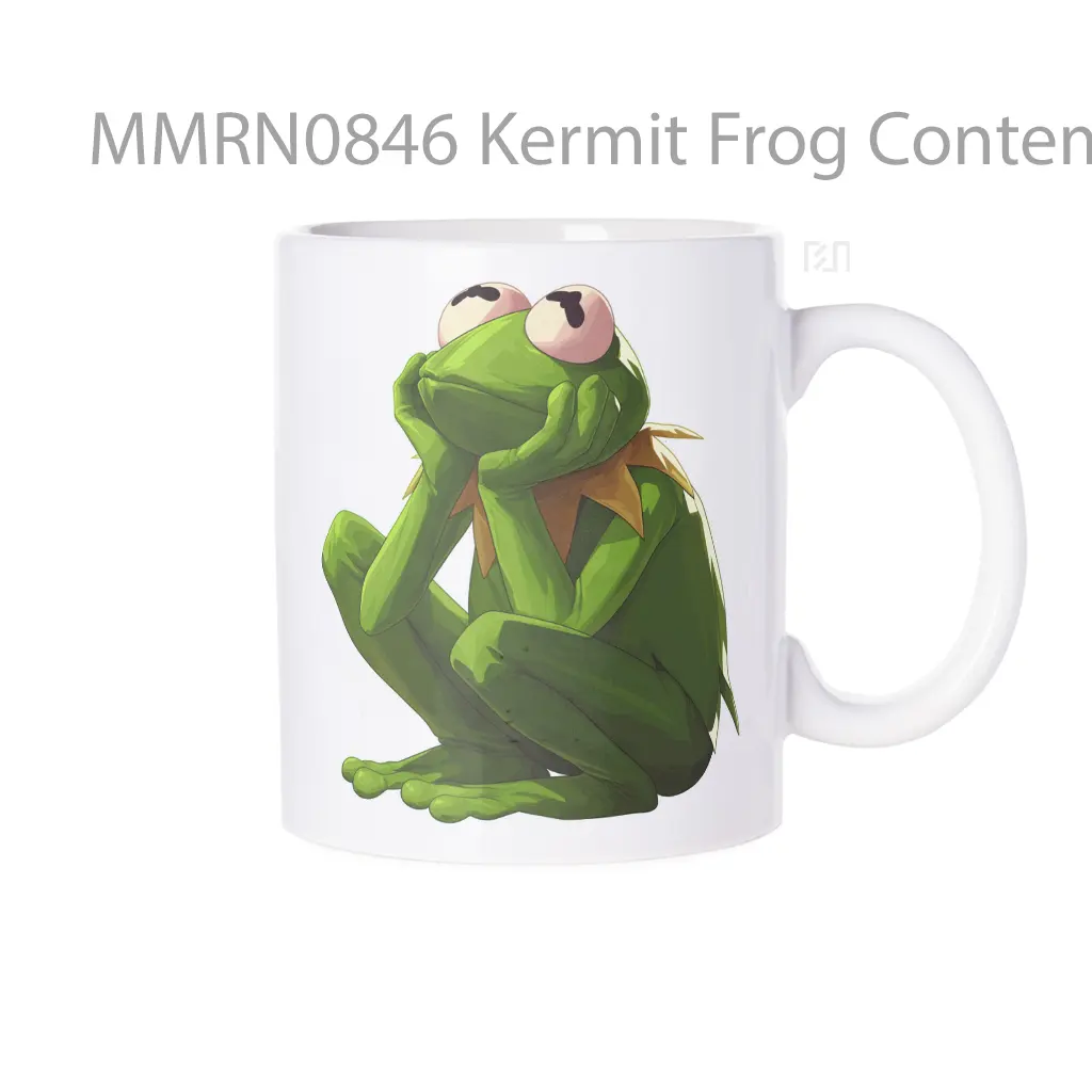 Kermit Frog Contemplating Meme Gelas Keramik Mug