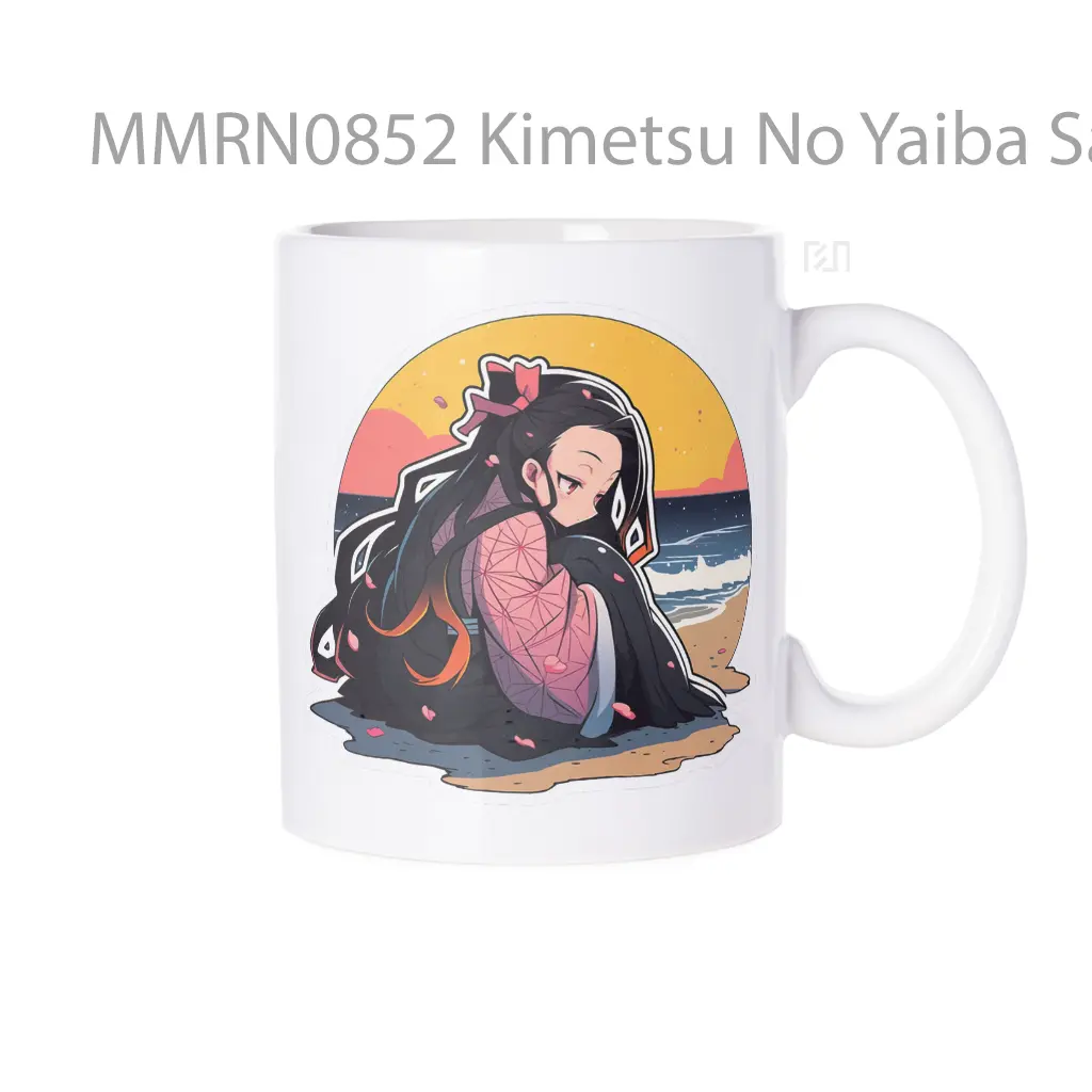 Kimetsu No Yaiba Sad Nezuko On Sandy Beach Gelas Keramik Mug