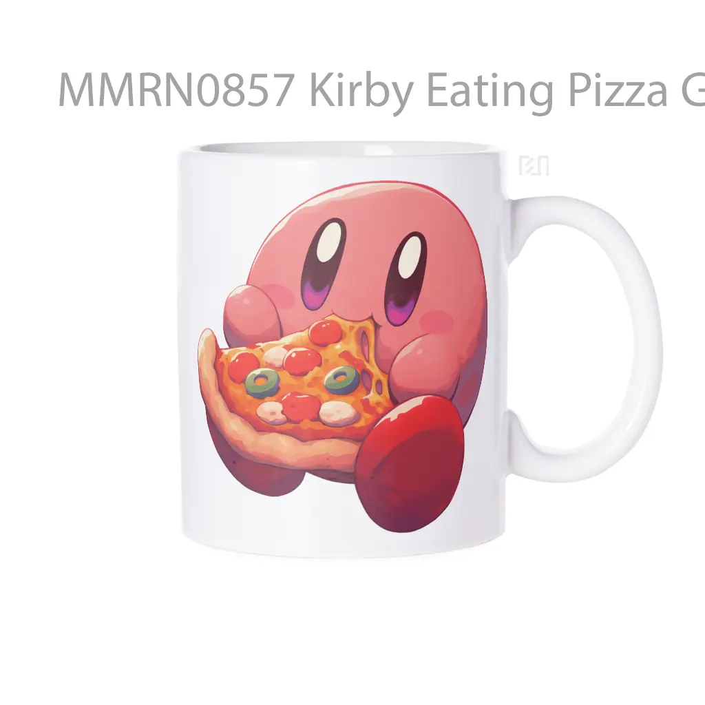 Kirby Eating Pizza Gelas Keramik Mug