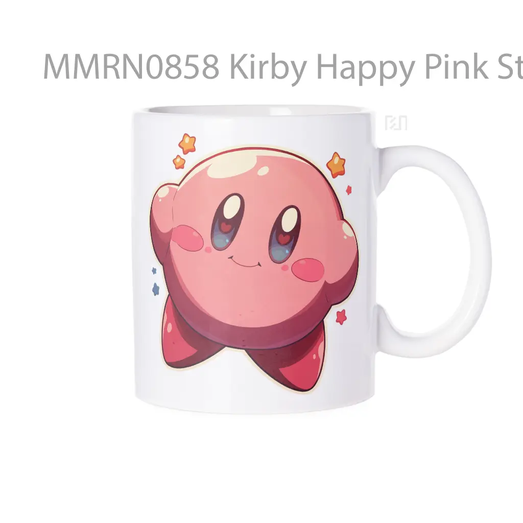 Kirby Happy Pink Star Gelas Keramik Mug