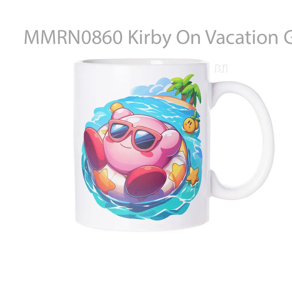 Kirby On Vacation Gelas Keramik Mug