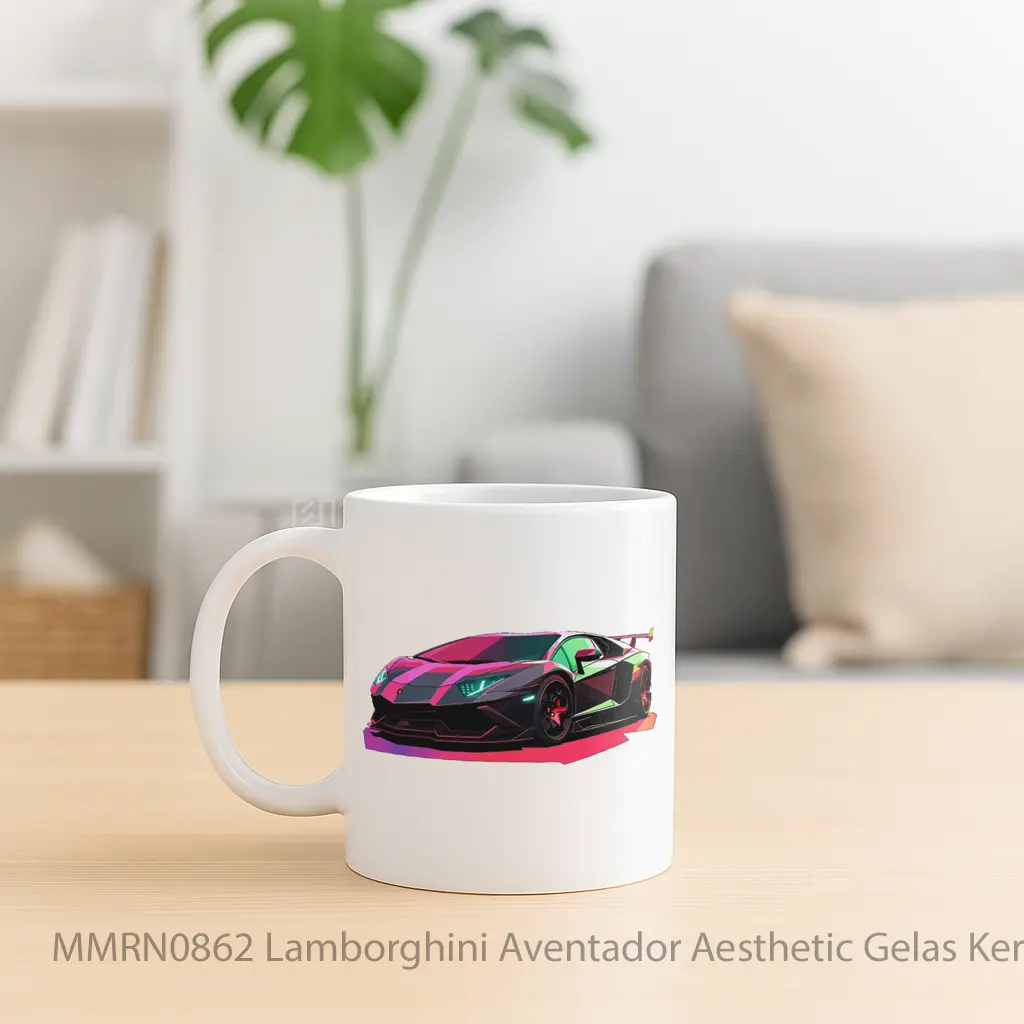 Lamborghini Aventador Aesthetic Gelas Keramik Mug - Sudut 2