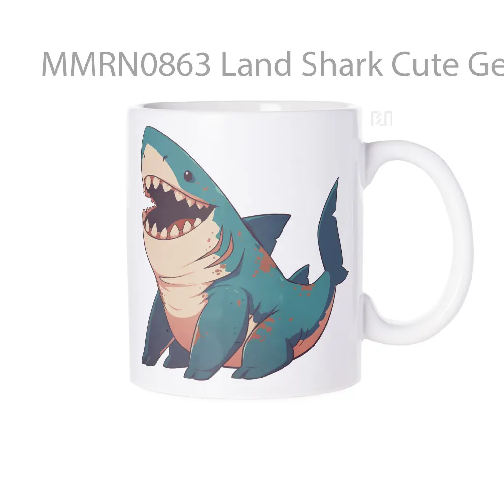 Land Shark Cute Gelas Keramik Mug