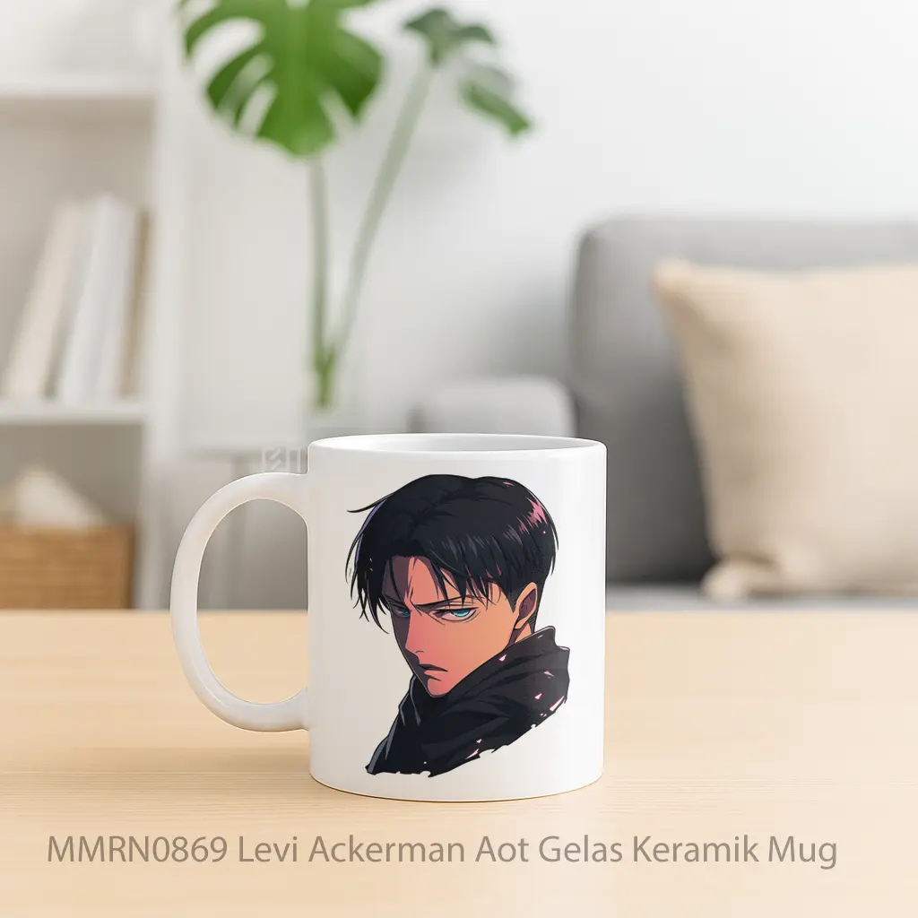 Levi Ackerman Aot Gelas Keramik Mug - Sudut 2