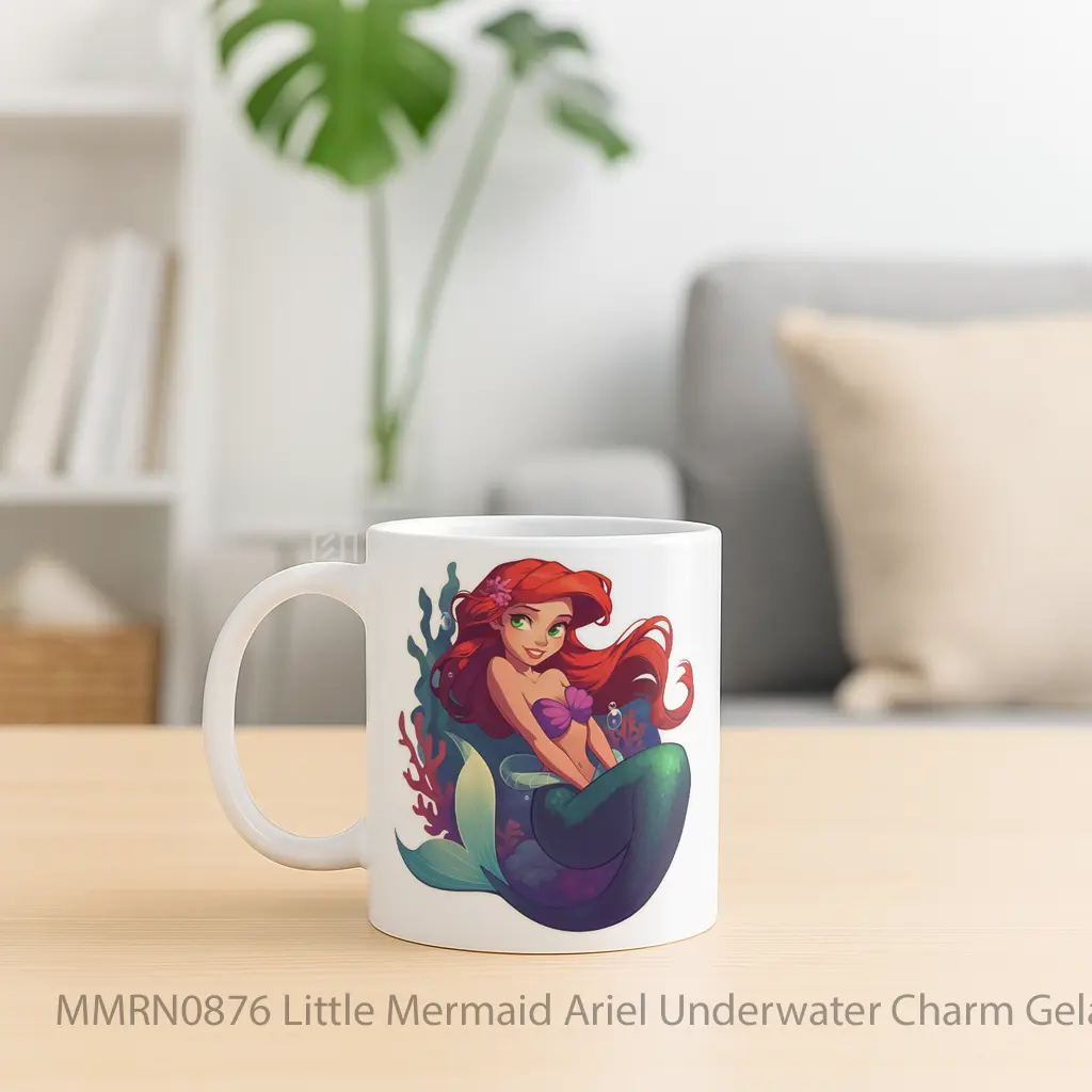 Little Mermaid Ariel Underwater Charm Gelas Keramik Mug - Sudut 2