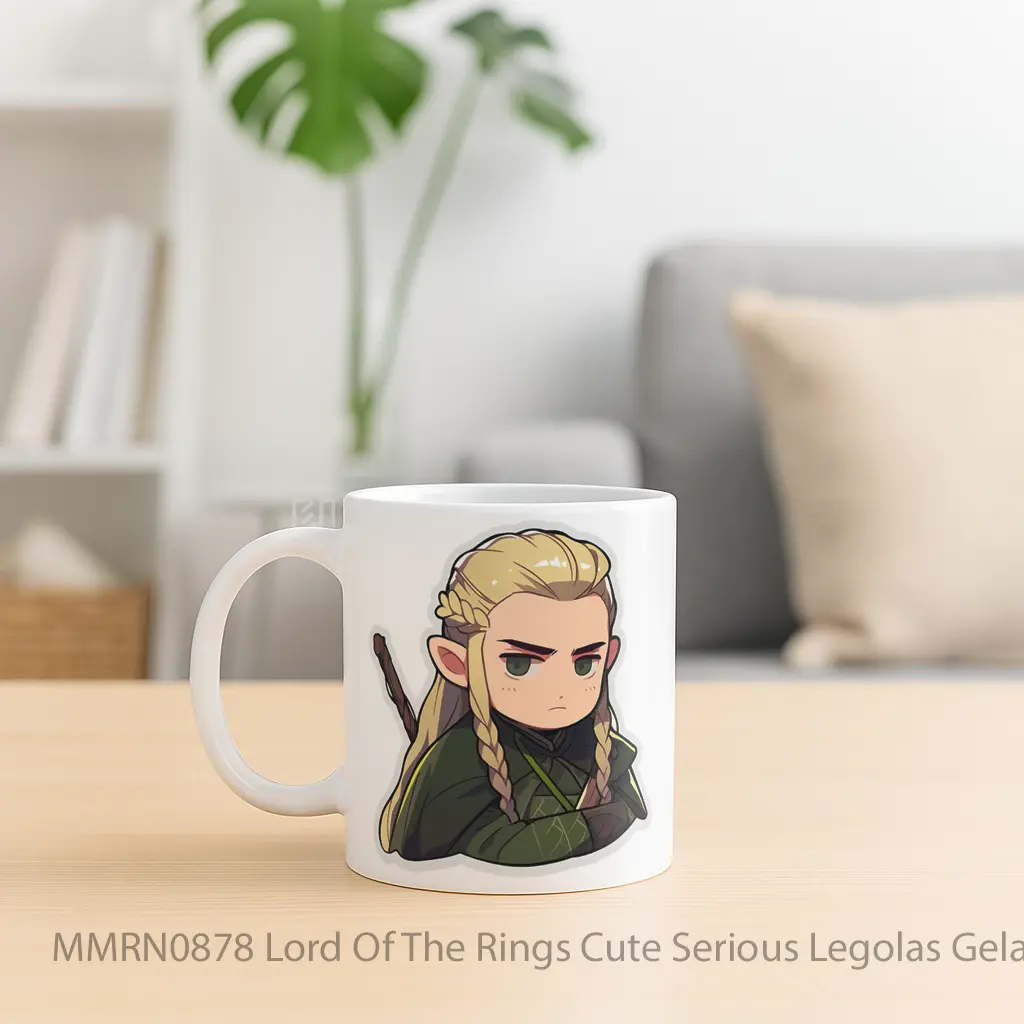 Lord Of The Rings Cute Serious Legolas Gelas Keramik Mug - Sudut 2