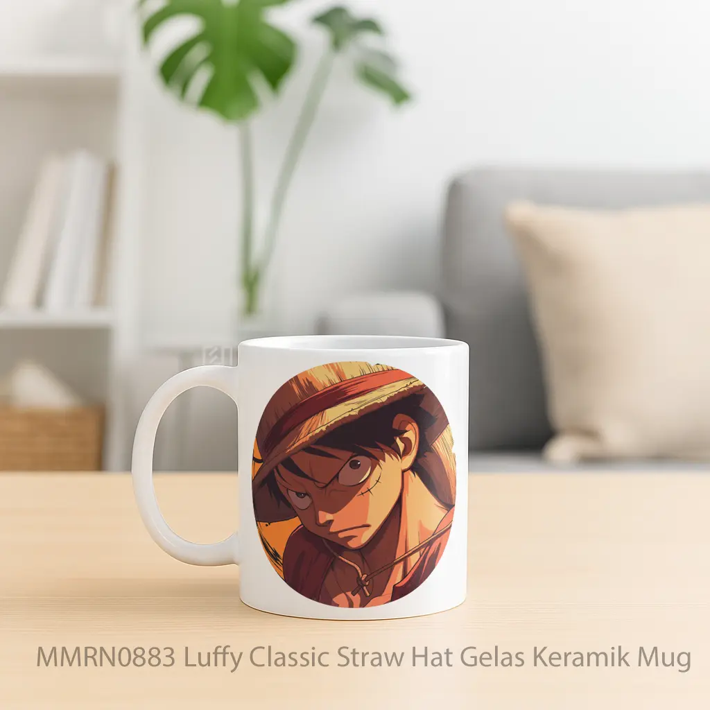 Luffy Classic Straw Hat Gelas Keramik Mug - Sudut 2
