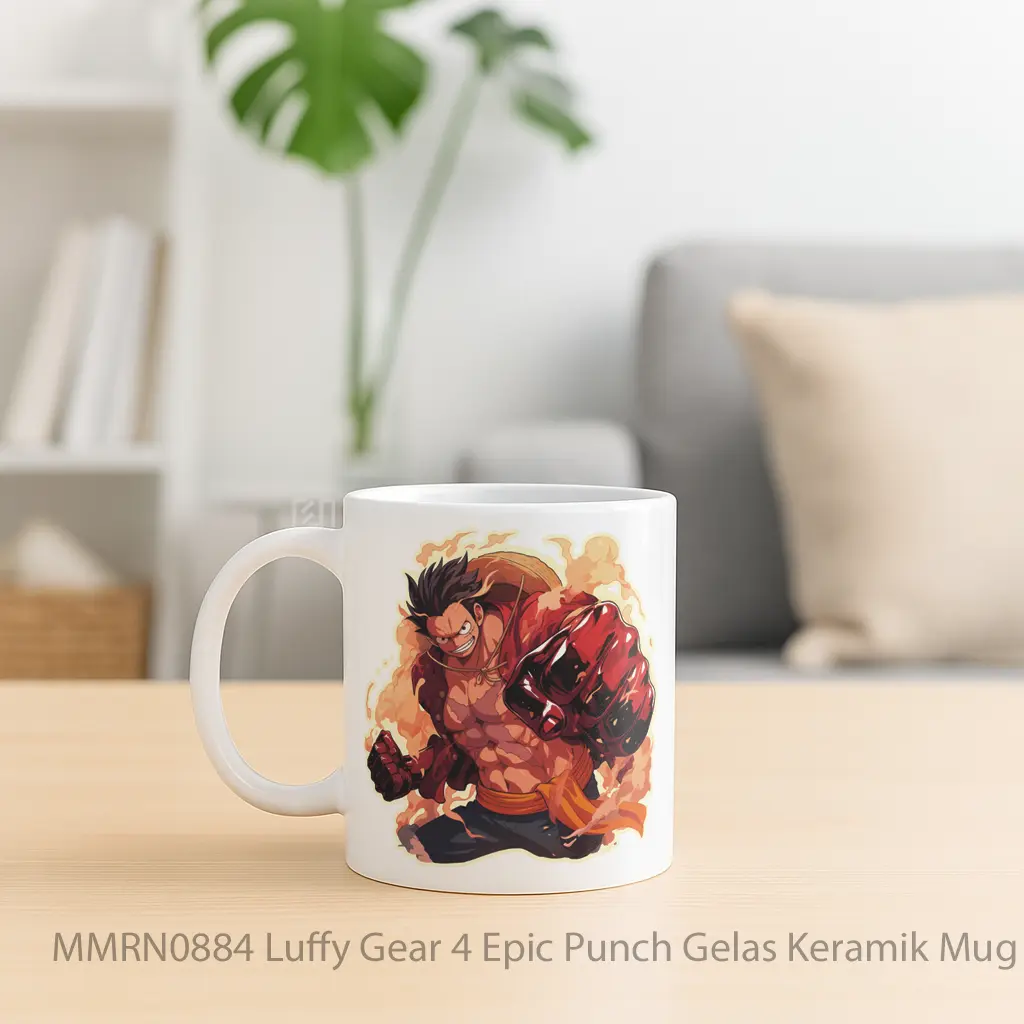 Luffy Gear 4 Epic Punch Gelas Keramik Mug - Sudut 2