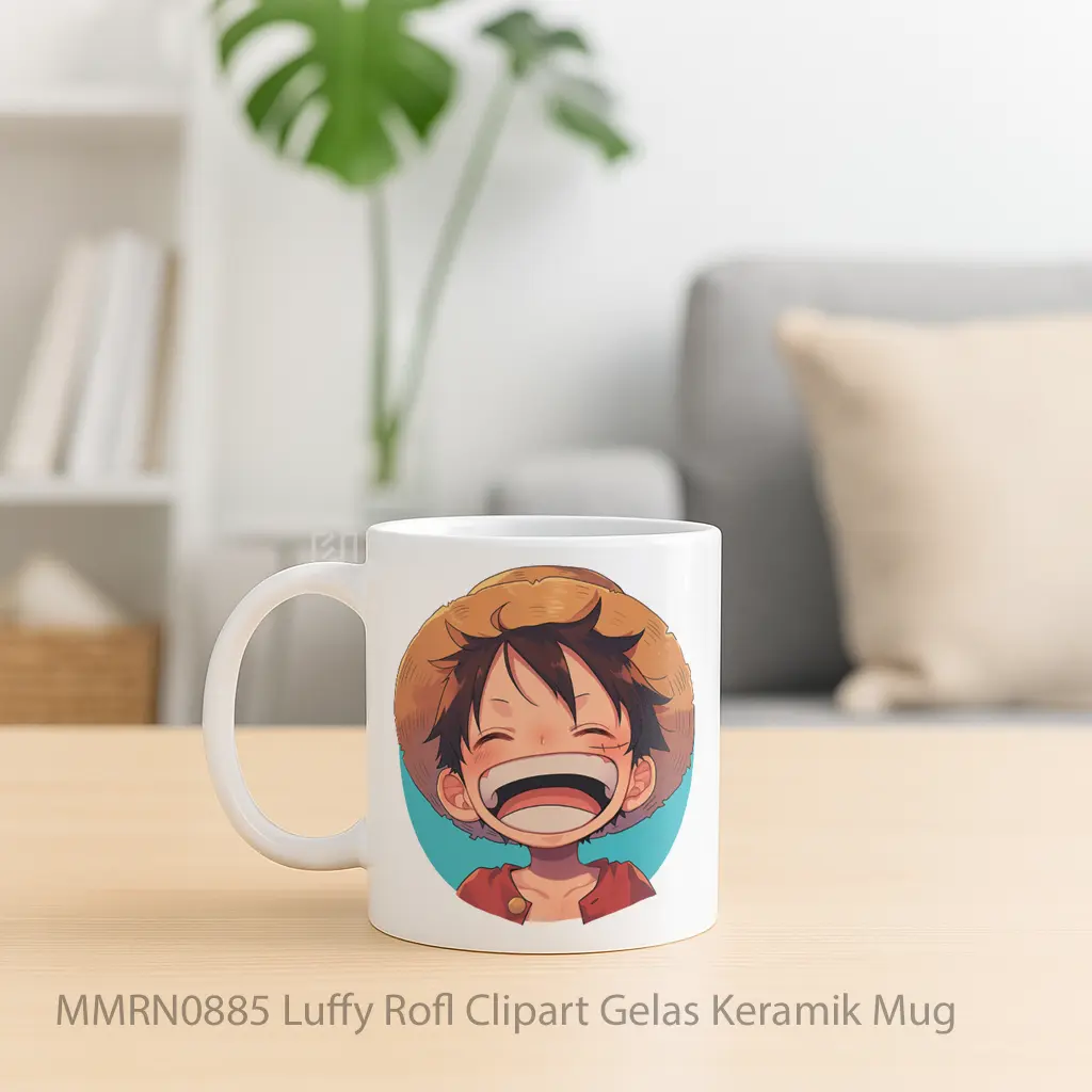 Luffy Rofl Clipart Gelas Keramik Mug - Sudut 2