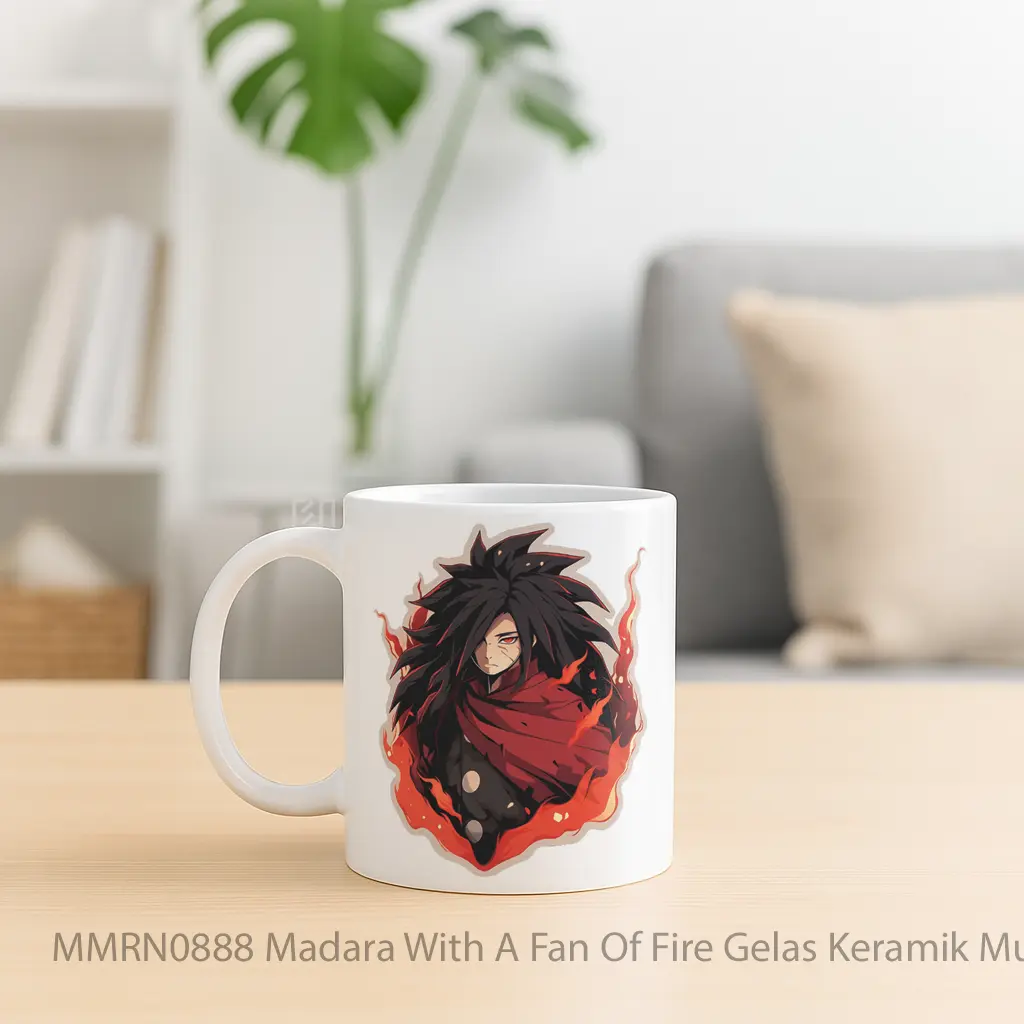 Madara With A Fan Of Fire Gelas Keramik Mug - Sudut 2