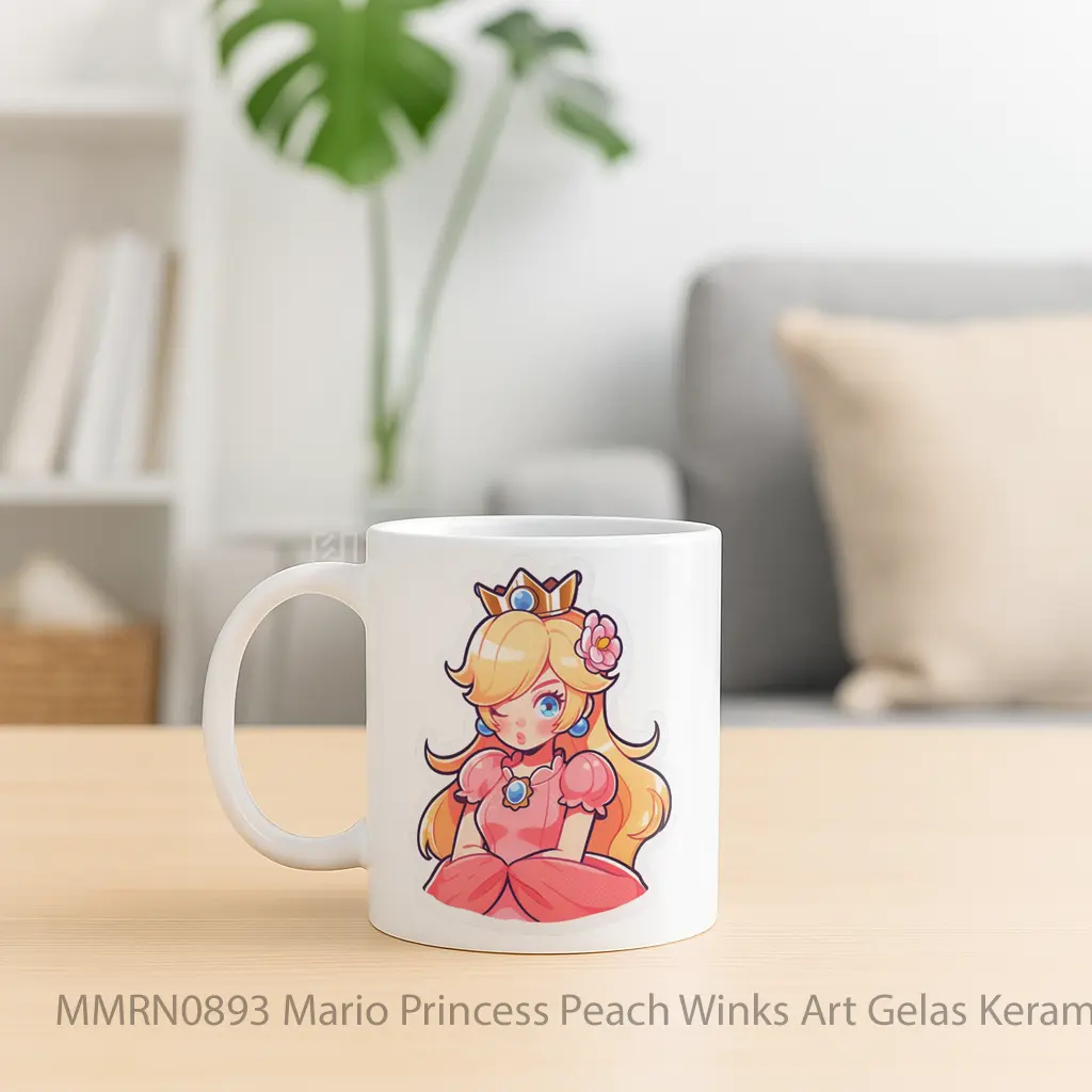 Mario Princess Peach Winks Art Gelas Keramik Mug - Sudut 2