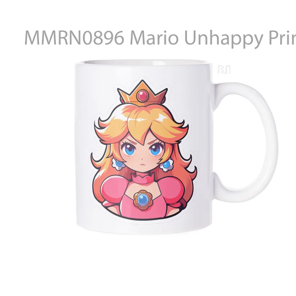 Mario Unhappy Princess Peach Gelas Keramik Mug