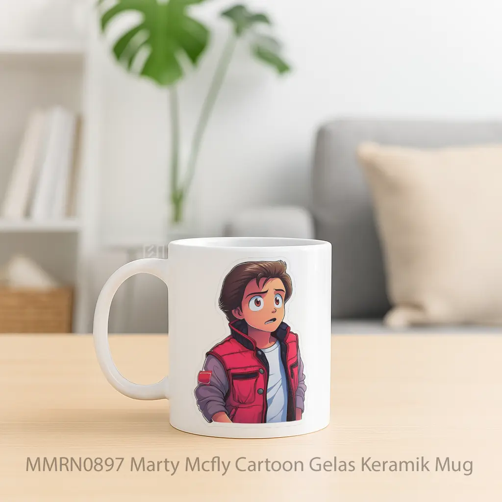Marty Mcfly Cartoon Gelas Keramik Mug - Sudut 2