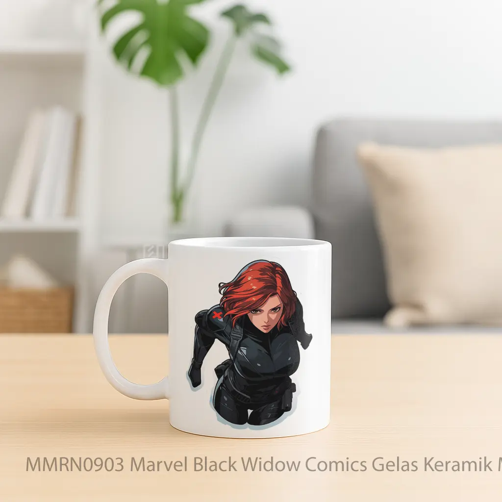 Marvel Black Widow Comics Gelas Keramik Mug - Sudut 2