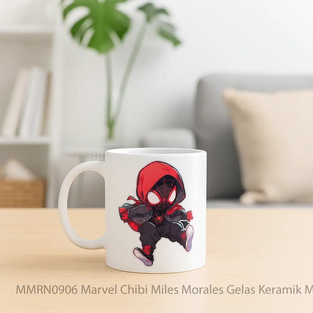 Marvel Chibi Miles Morales Gelas Keramik Mug - Sudut 2