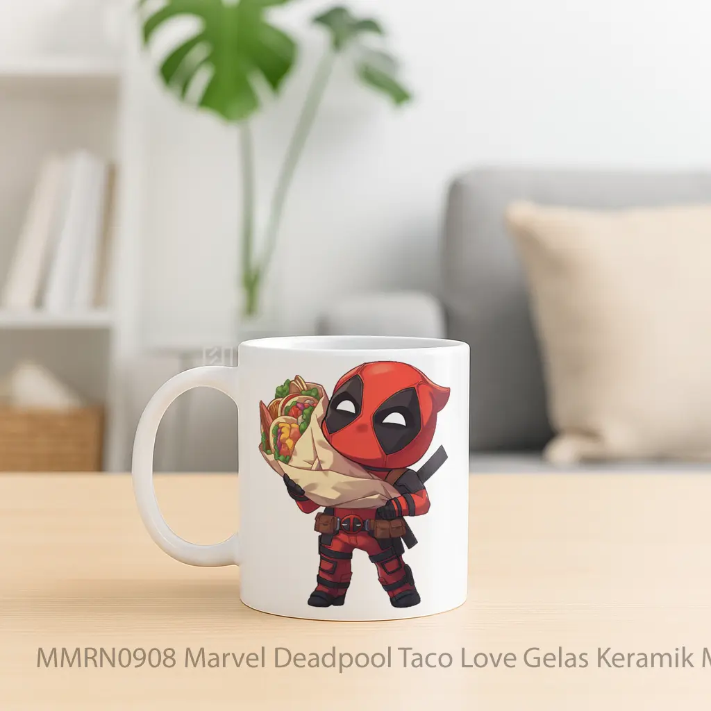 Marvel Deadpool Taco Love Gelas Keramik Mug - Sudut 2