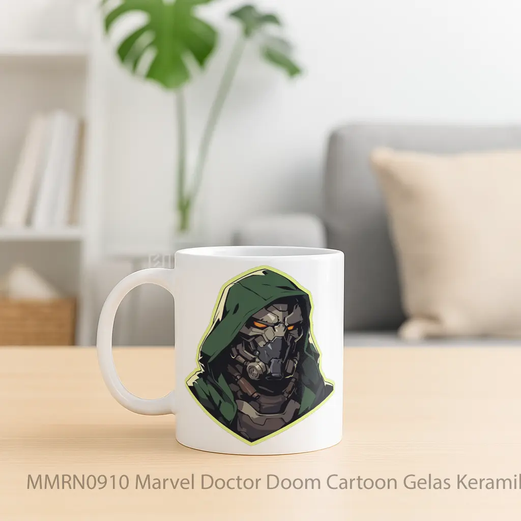 Marvel Doctor Doom Cartoon Gelas Keramik Mug - Sudut 2