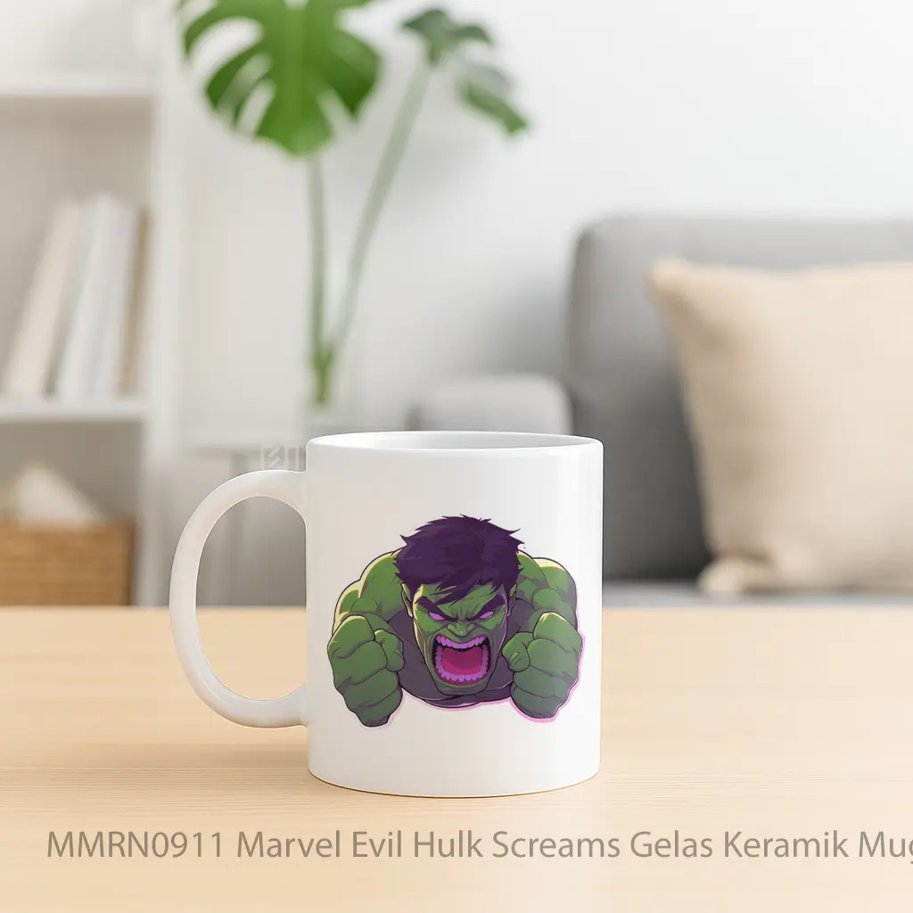 Marvel Evil Hulk Screams Gelas Keramik Mug - Sudut 2