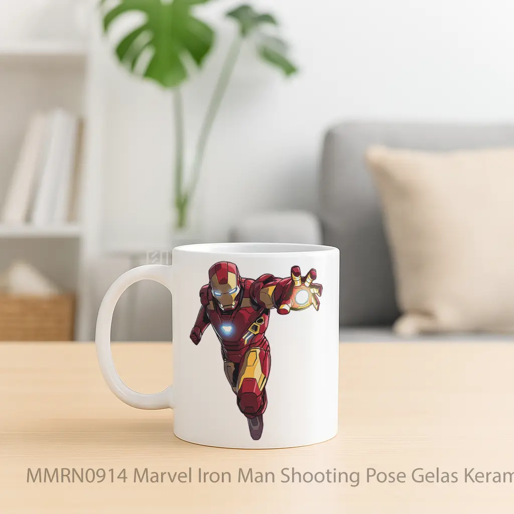 Marvel Iron Man Shooting Pose Gelas Keramik Mug - Sudut 2