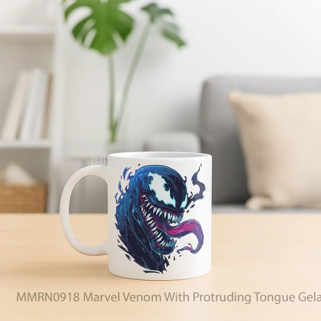 Marvel Venom With Protruding Tongue Gelas Keramik Mug - Sudut 2