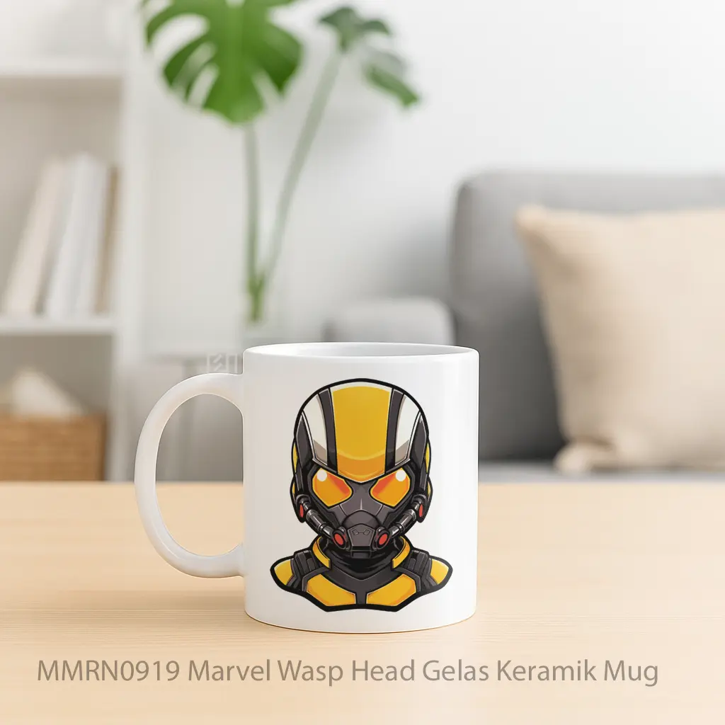 Marvel Wasp Head Gelas Keramik Mug - Sudut 2