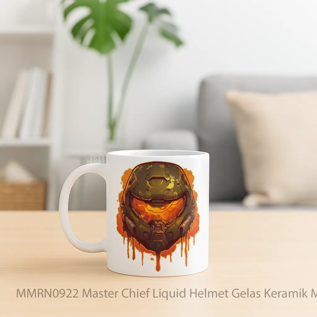 Master Chief Liquid Helmet Gelas Keramik Mug - Sudut 2
