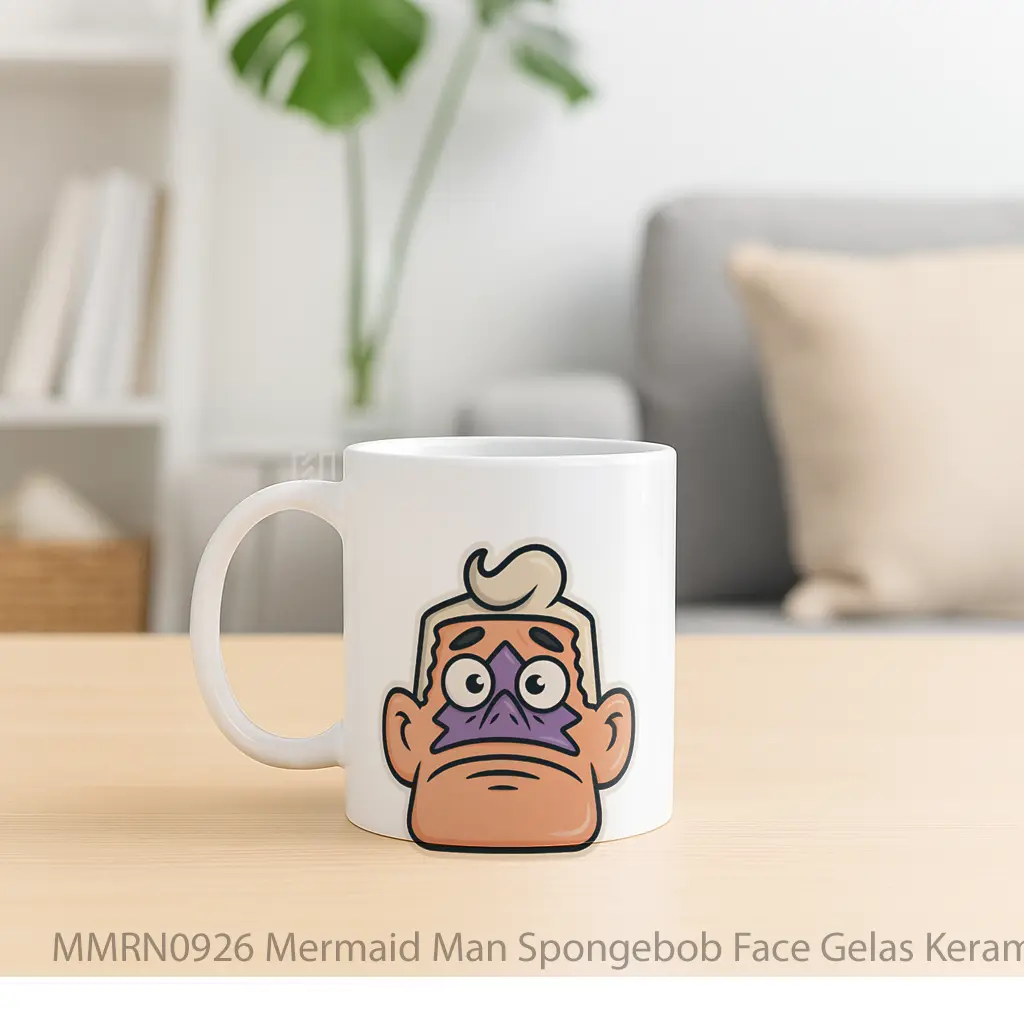 Mermaid Man Spongebob Face Gelas Keramik Mug - Sudut 2