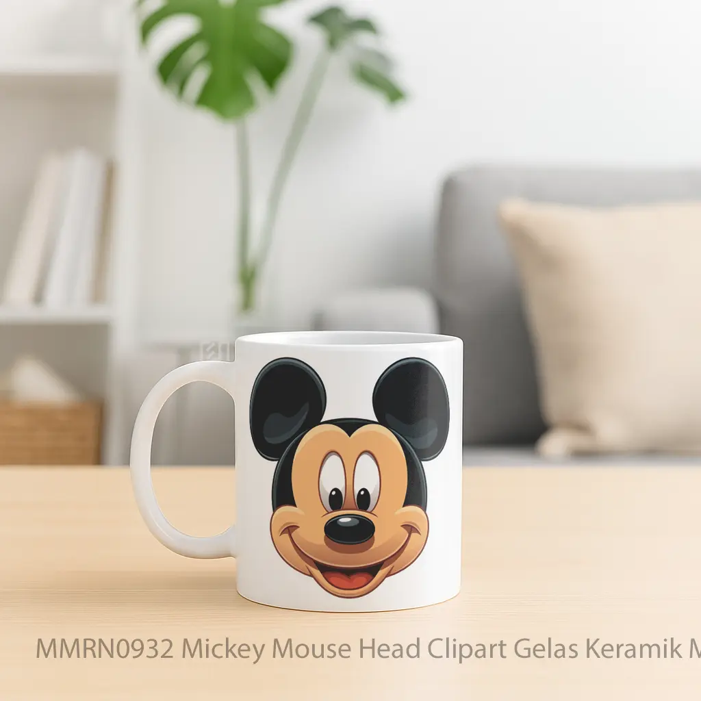 Mickey Mouse Head Clipart Gelas Keramik Mug - Sudut 2