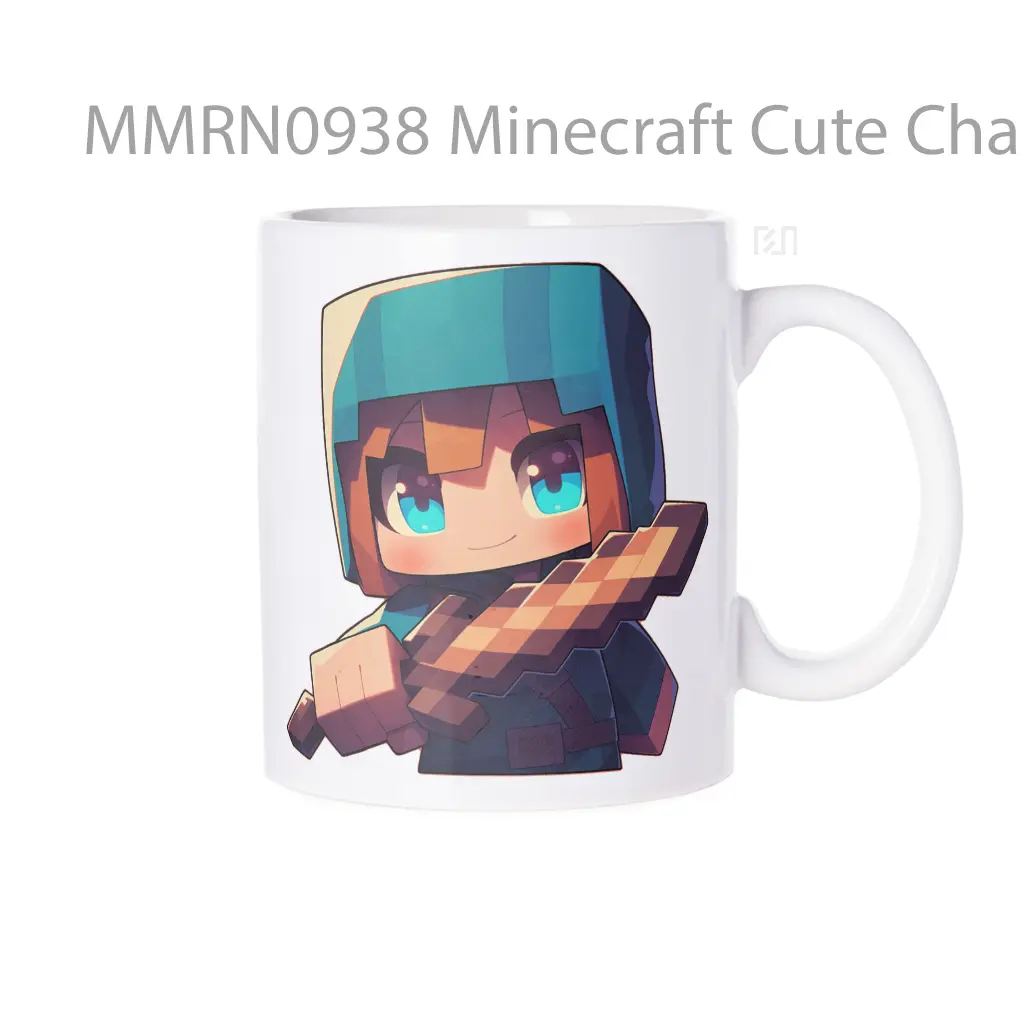 Minecraft Cute Character Holding Sword Gelas Keramik Mug