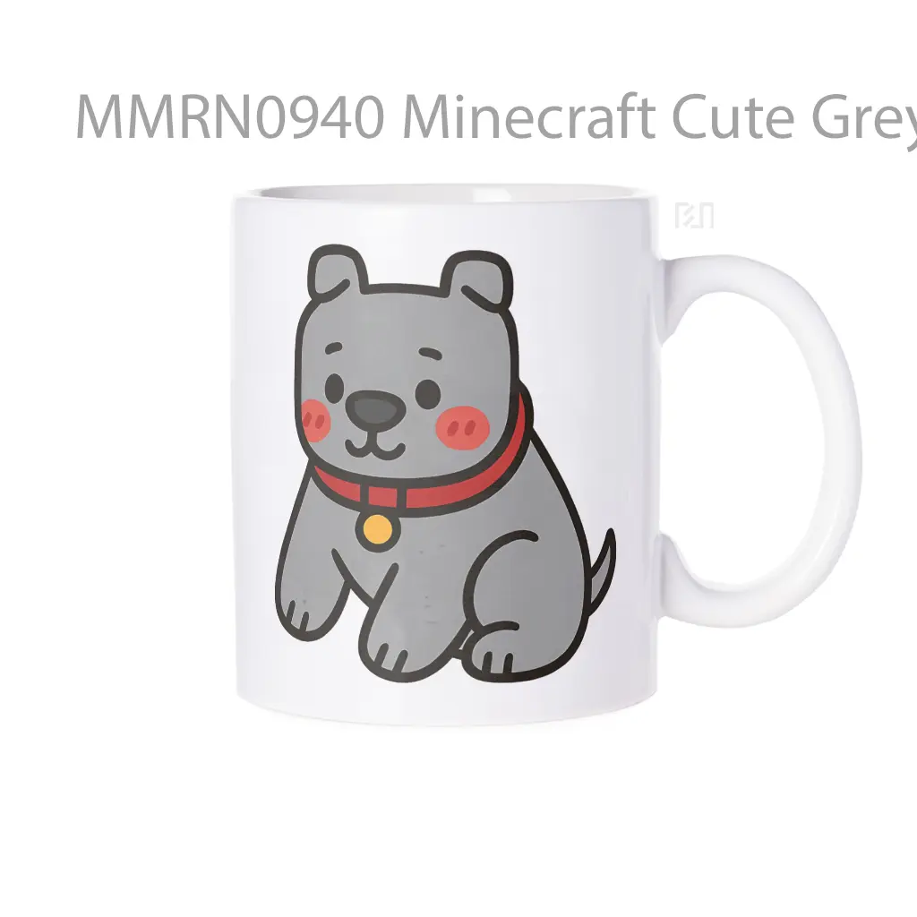 Minecraft Cute Grey Dog Gelas Keramik Mug