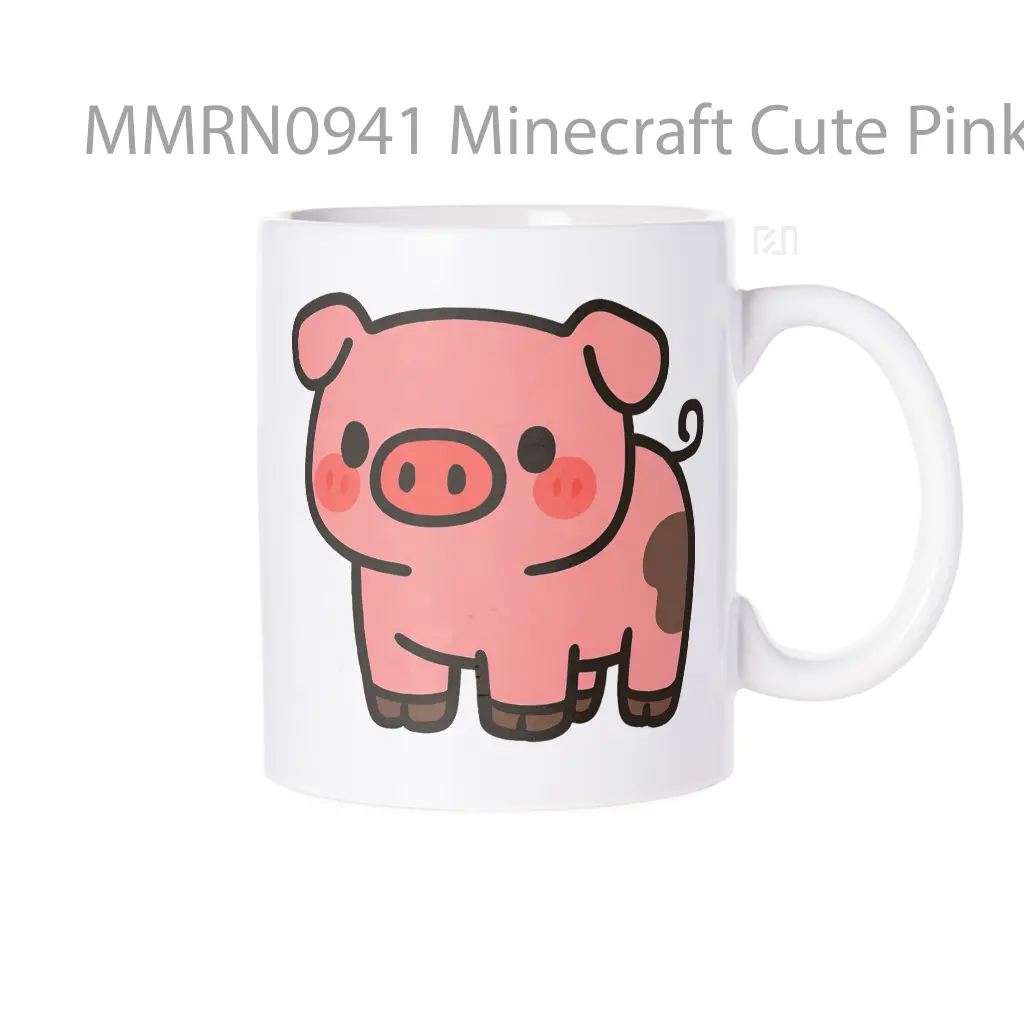 Minecraft Cute Pink Pig Gelas Keramik Mug