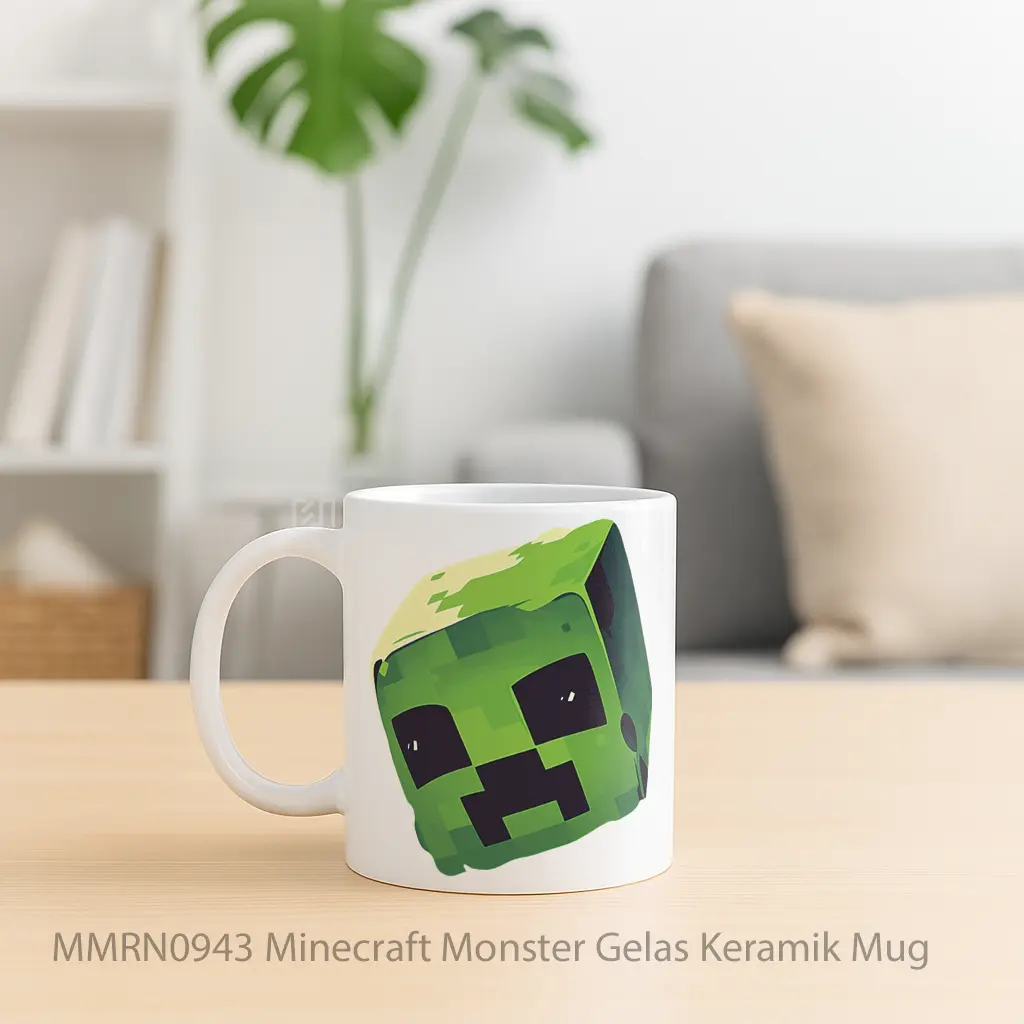 Minecraft Monster Gelas Keramik Mug - Sudut 2