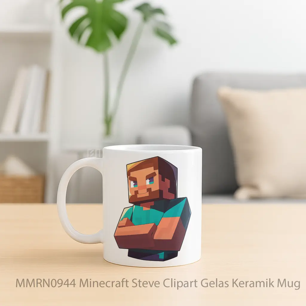 Minecraft Steve Clipart Gelas Keramik Mug - Sudut 2