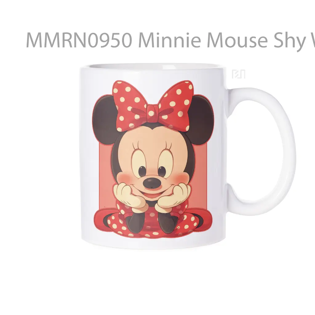 Minnie Mouse Shy With Bow Gelas Keramik Mug