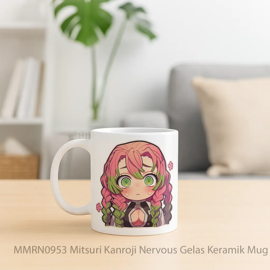 Mitsuri Kanroji Nervous Gelas Keramik Mug - Sudut 2