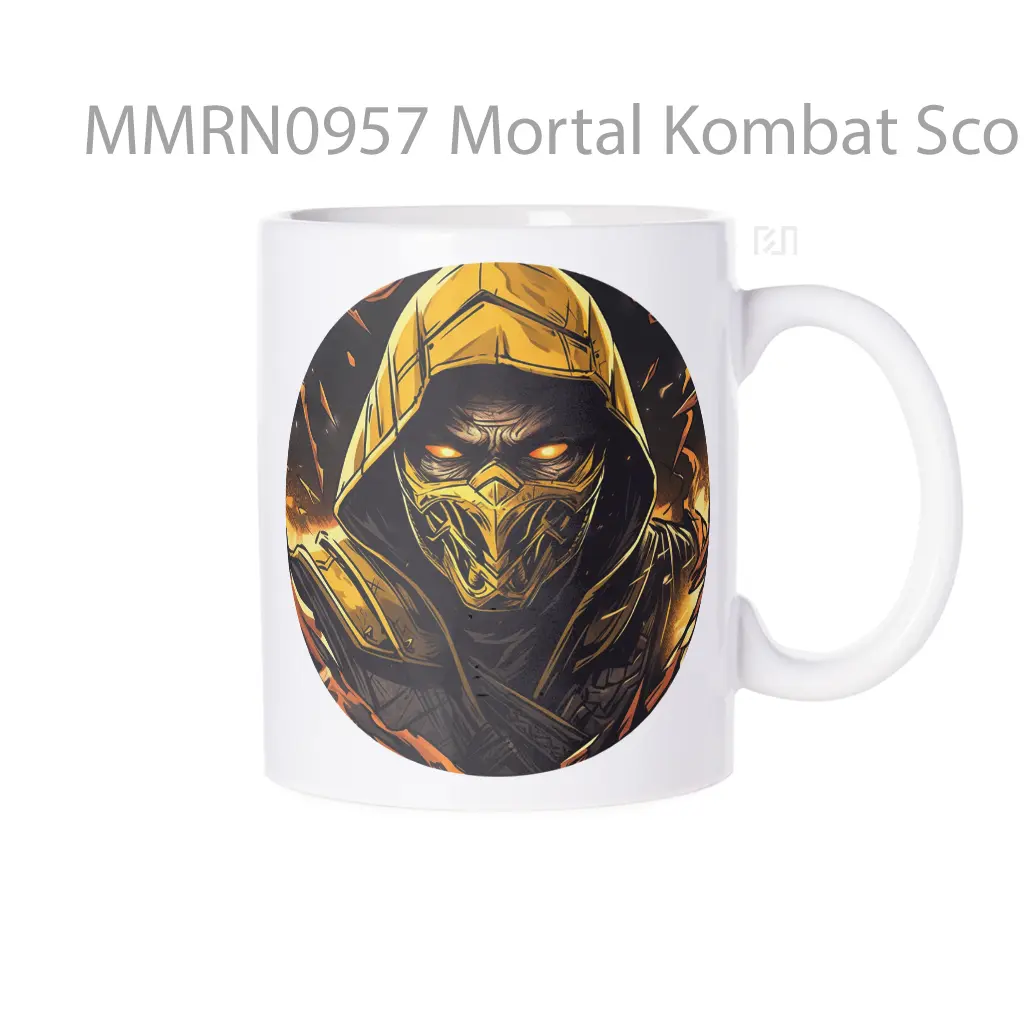 Mortal Kombat Scorpion Round Gelas Keramik Mug